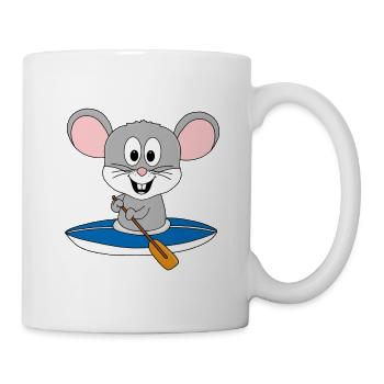 MAUS - KAJAK - WASSERSPORT - KANU - TIER - Tasse - Weiß - Rechts