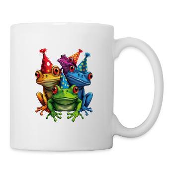 Motif de grenouille coloré cool - 3 grenouilles de fête - Mug blanc - blanc - Droite