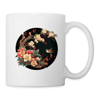 Peinture japonaise Fleurs Broderie Artwork - Mug blanc - blanc - Droite
