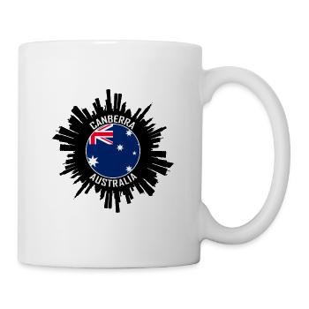 Canberra Skyline Australien Flagge Reisesouvenir - Tasse - Weiß - Rechts