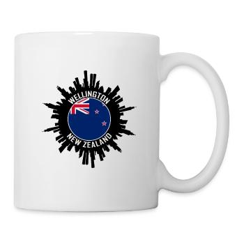 Wellington Skyline New Zealand Flag Travel Souveni - Mug - white - Right
