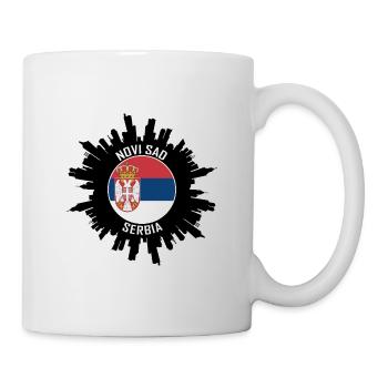 Novi Sad Skyline Serbie Flag Souvenir de voyage - Mug blanc - blanc - Droite