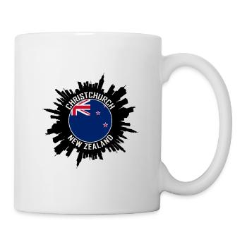 Christchurch Skyline Nouvelle-Zélande Flag Travel Souve - Mug blanc - blanc - Droite