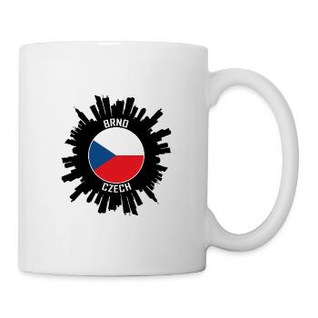 Brünn Skyline Tschechische Flagge Reise Souvenir - Tasse - Weiß - Rechts