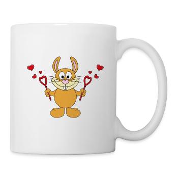 HASE - SEIFENBLASEN - LIEBE - TIER - LOVE - HERZEN - Tasse - Weiß - Rechts