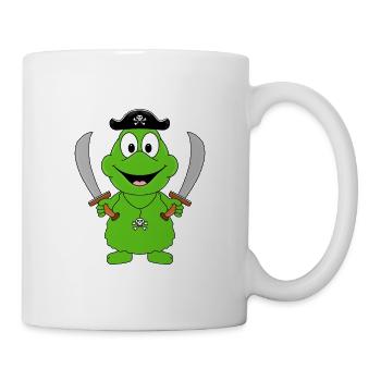 FROSCH - PIRAT - SEERÄUBER - TIER - TIERISCH - Tasse - Weiß - Rechts
