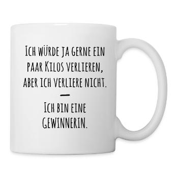 Ich bin eine Gewinnerin Kilos verlieren Abnehmen - Tasse - Weiß - Rechts