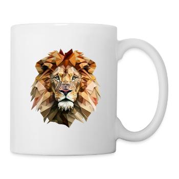Majestic Polygon Lion – Geometric - Mug - white - Right