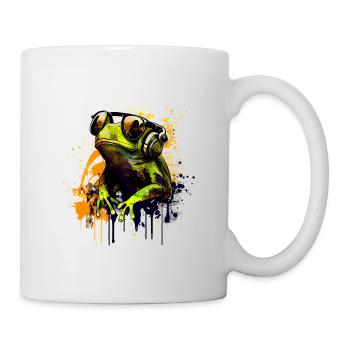 Cool frog with sunglasses and headphones - Mug - white - Right