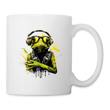 Cool frog with sunglasses and headphones - Mug - white - Right