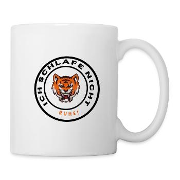 Tiger, Lustigetiger, Text,Cartoon - Tasse - Weiß - Rechts