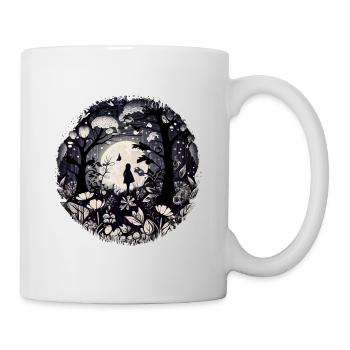 Girl in mystical fairytale forest with flowers - Mug - white - Right