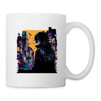 Surreal Japanese Comic City - Street Art - Mug blanc - blanc - Droite