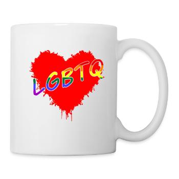 Herz Love LGBTQ - Tasse - Weiß - Rechts