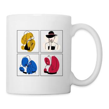 Minimalist Lineart Women's Face Line Kuns - Mug - white - Right