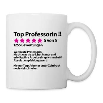 Professorin Lustige Sprüche Abschied Dankeschön - Tasse - Weiß - Rechts