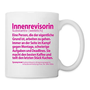 Innenrevisorin Inenrevision Abschied Dankeschön - Tasse - Weiß - Rechts