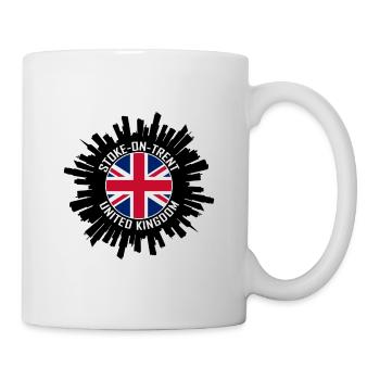 Stoke On Trent Skyline UK Flagge Reisesouvenir - Tasse - Weiß - Rechts