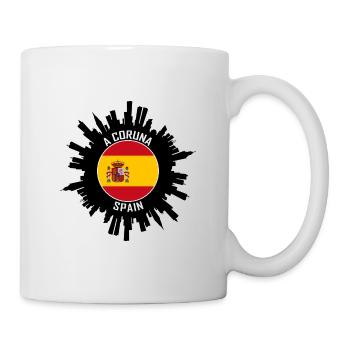 Un souvenir de voyage Coruna Skyline Espagne Flag - Mug blanc - blanc - Droite