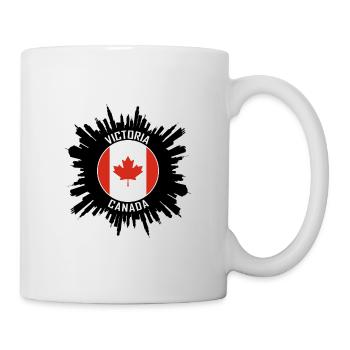 Victoria Skyline Kanada Flagge Reise Souvenir - Tasse - Weiß - Rechts