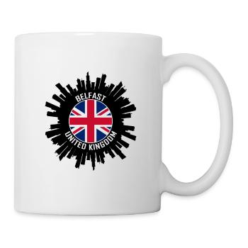 Belfast Skyline UK Flagge Reise Souvenir - Tasse - Weiß - Rechts
