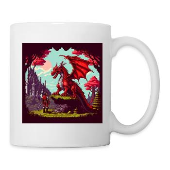 8bit Pixel Drache - Tasse - Weiß - Rechts