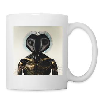 Fotografisches Portrait Humanoides Insekt - Tasse - Weiß - Rechts