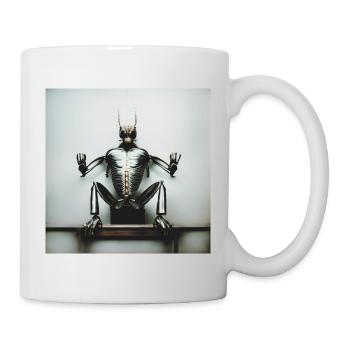 Portrait of silver shimmering insect - Mug - white - Right