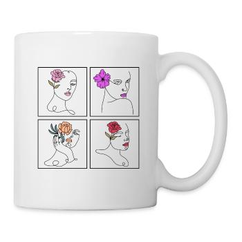Minimalist Lineart Women Face Art - Mug - white - Right