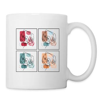 Minimalist Line Art Women Face Artwork - Mug - white - Right