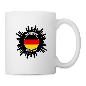 Mannheim Skyline Deutschland Flagge Reisesouvenir - Tasse - Weiß - Rechts