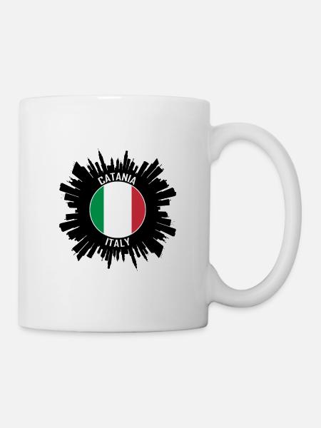 Catania Skyline Italien Flagge Reise Souvenir - Tasse - Weiß