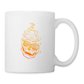 Skull in fire - sketch art - Mug blanc - blanc - Droite