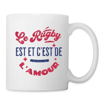 le rugby c'est, et reste de l'amour - Mug blanc - blanc - Droite