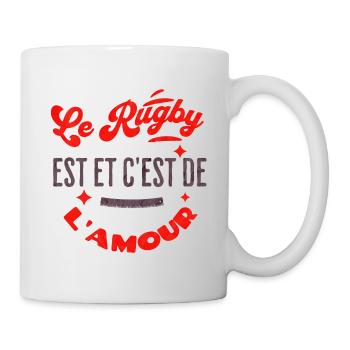 le rugby c'est, et reste de l'amour.. - Mug blanc - blanc - Droite