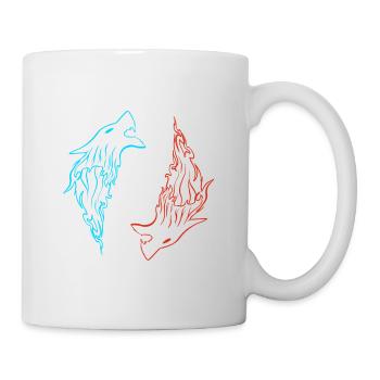 Loup nordique FENRIR symétrique bi-couleur - Mug blanc - blanc - Droite
