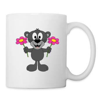 PANTHER - BLUMEN - TIER - TIERISCH - Tasse - Weiß - Rechts