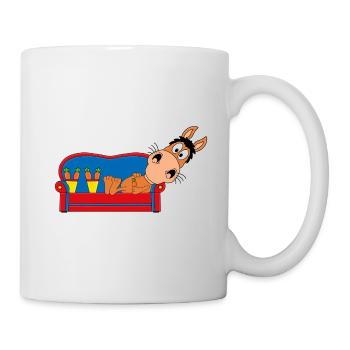 PFERD - PONY - SOFA - CHILLEN - RELAXEN - TIERISCH - Tasse - Weiß - Rechts