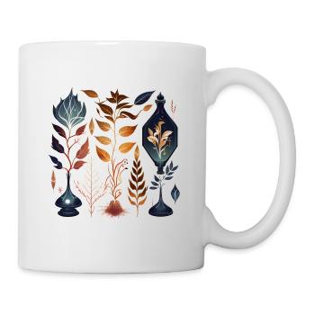 Herbier magique avec plantes, feuilles, filets - Mug blanc - blanc - Droite