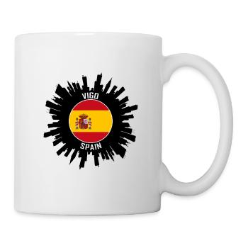 Vigo Skyline Spanien Flagge Reise-Souvenir - Tasse - Weiß - Rechts