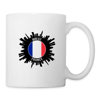 Brest Skyline France Flag Travel Souvenir - Mug - white - Right