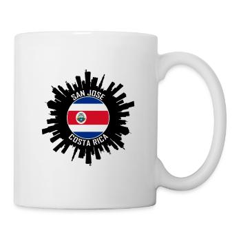 San Jose Skyline Costa Rica Flagge Reise-Souvenir - Tasse - Weiß - Rechts