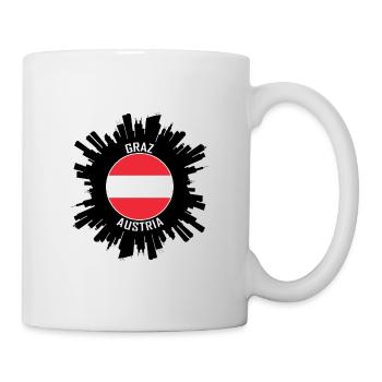 Graz Skyline Austria Flag Travel Souvenir - Mug - white - Right