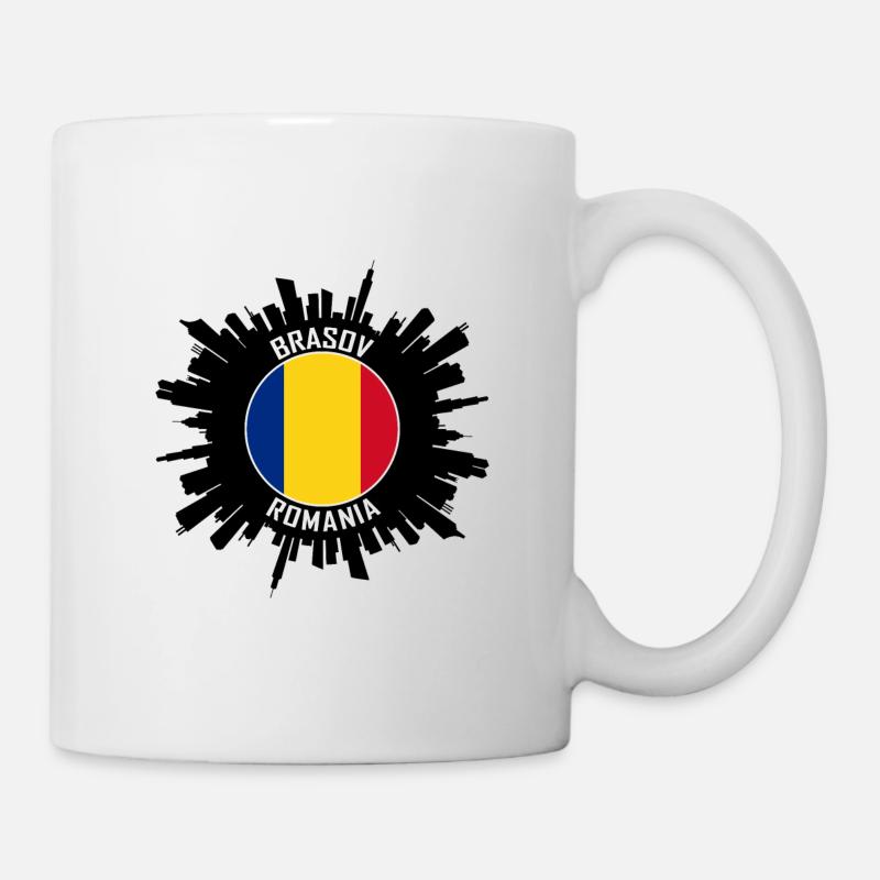 Brasov Skyline Rumänien Flagge Reise Souvenir - Tasse - Weiß