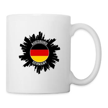 Augsburg Skyline Deutschland Flagge Reise-Souvenir - Tasse - Weiß - Rechts