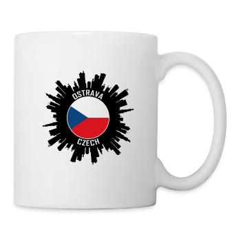 Ostrava Skyline Czech Flag Travel Souvenir - Mug - white - Right