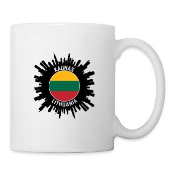 Kaunas Skyline Lithuania Flag Travel Souvenir - Mug - white - Right