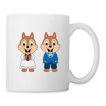 EICHHÖRNCHEN - HOCHZEIT - HEIRATEN - LIEBE - LOVE - Tasse - Weiß - Rechts