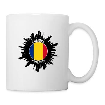 Craiova Skyline Roumanie Flag Souvenir de voyage - Mug blanc - blanc - Droite