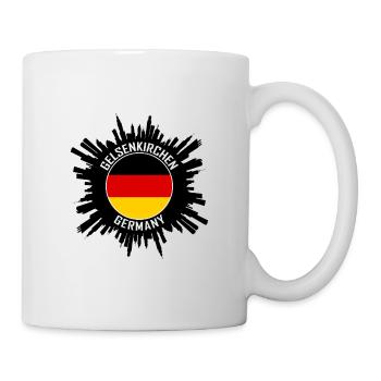 Gelsenkirchen Skyline Deutschland Flagge Reise-Souvenir - Tasse - Weiß - Rechts